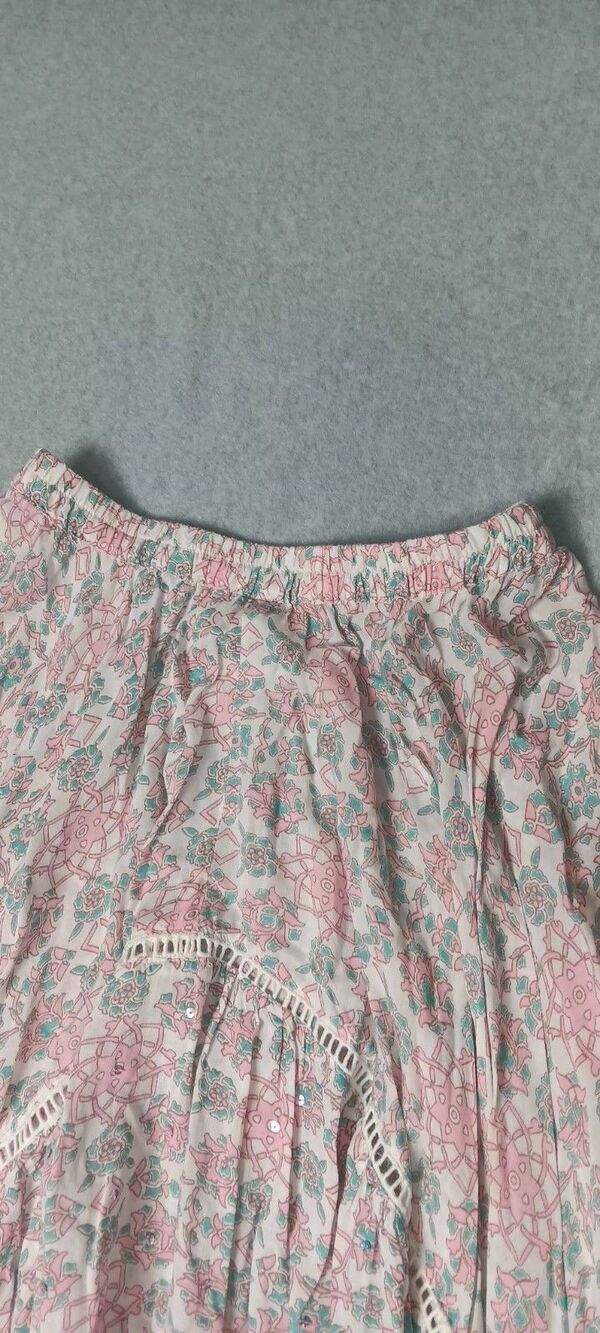 Miss June Hand Black Printed Hi Low Hem Tiered Maxi Skirt Womens Size Medium... - Picture 3 of 12